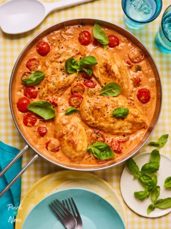 Creamy Tomato Chicken pinchofnom.com
