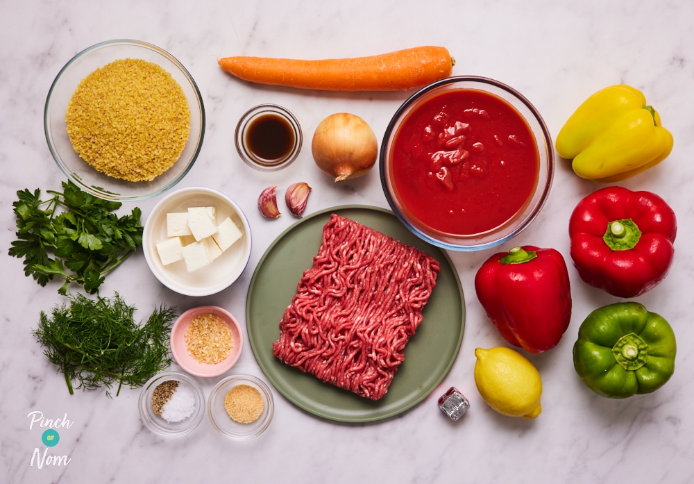 Mediterranean Style Stuffed Peppers - Pinch of Nom Slimming Recipes