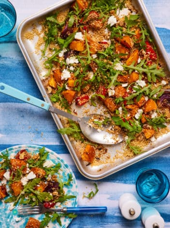 Roasted Vegetable and Feta Couscous pinchofnom.com