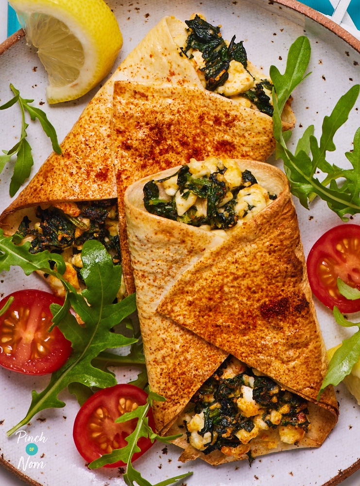 Spinach and Feta Turnovers - Pinch of Nom Slimming Recipes