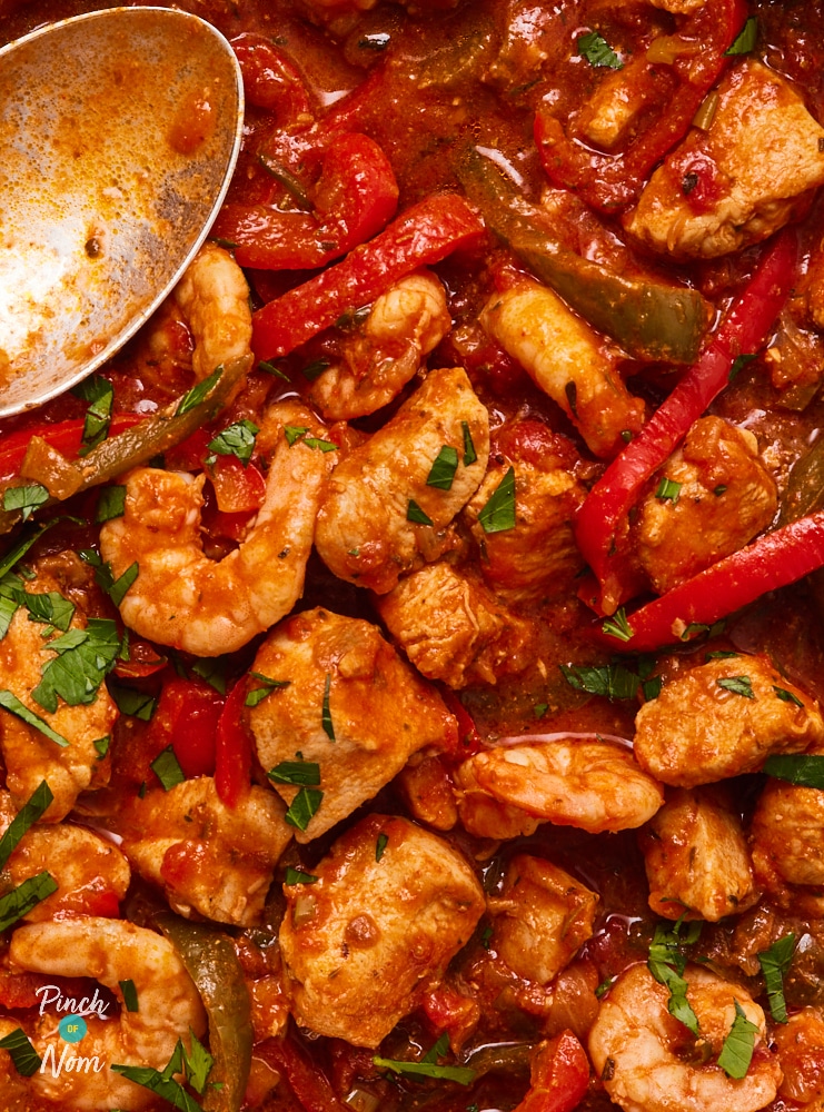 Chicken and Prawn Creole - Pinch of Nom Slimming Recipes