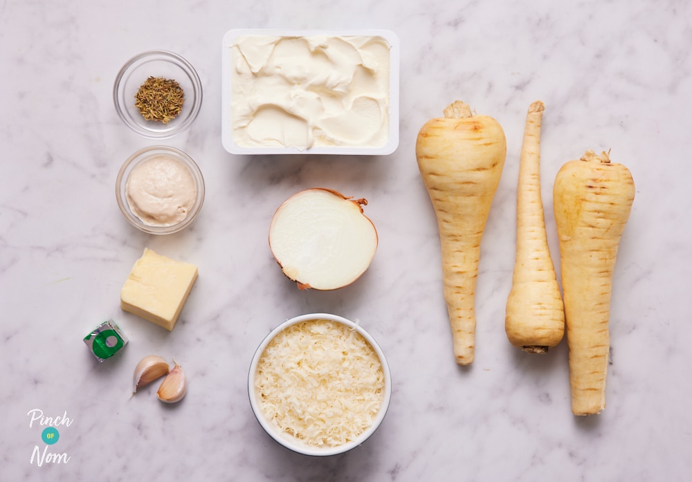 Cheesy Parsnip Gratin - Pinch of Nom Slimming Recipes