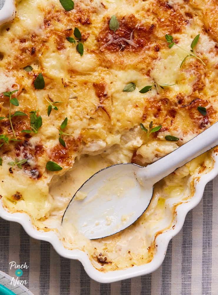 Cheesy Parsnip Gratin - Pinch of Nom Slimming Recipes