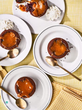 Chocolate Toffee Puddings pinchofnom.com