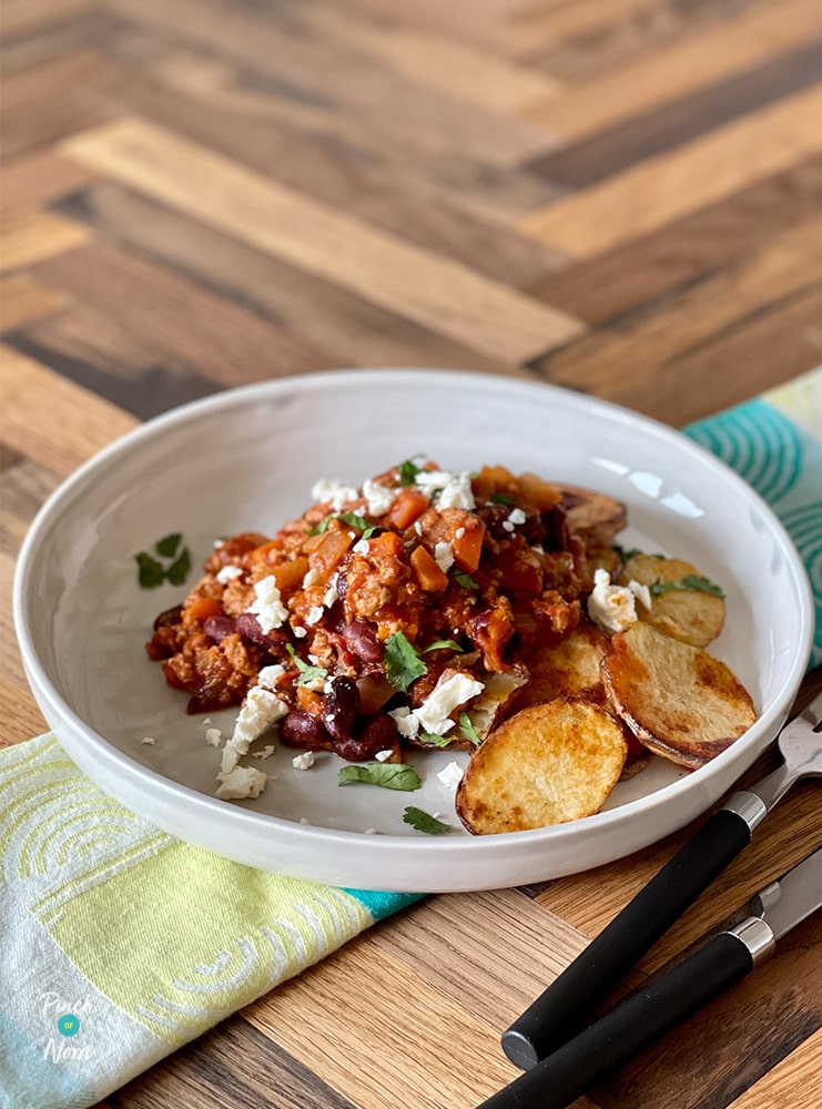 Harissa Chilli with Crispy Potatoes - Pinch of Nom Slimming Recipes