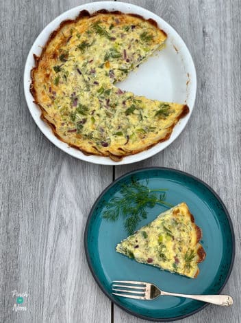 Herby Quiche with a Potato Crust pinchofnom.com