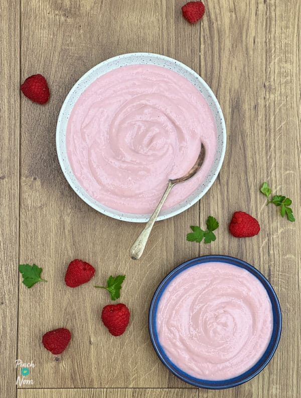 Pink Raspberry Custard pinchofnom.com