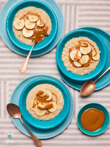 Biscoff and Banana Porridge pinchofnom.com