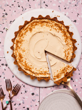 Creamy Biscoff Pie pinchofnom.com