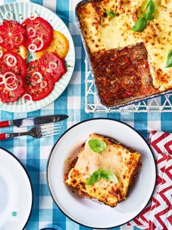 Meatball Lasagne pinchofnom.com