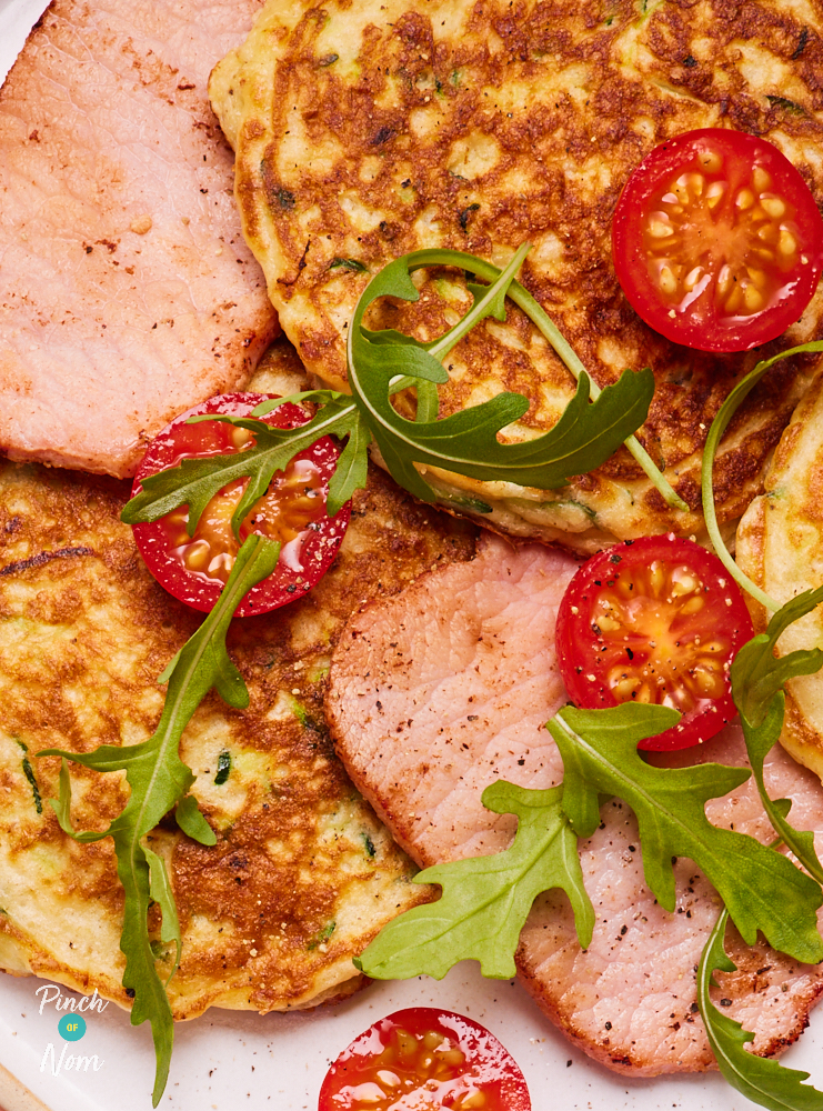 Cheesy Courgette Pancakes - Pinch of Nom Slimming Recipes