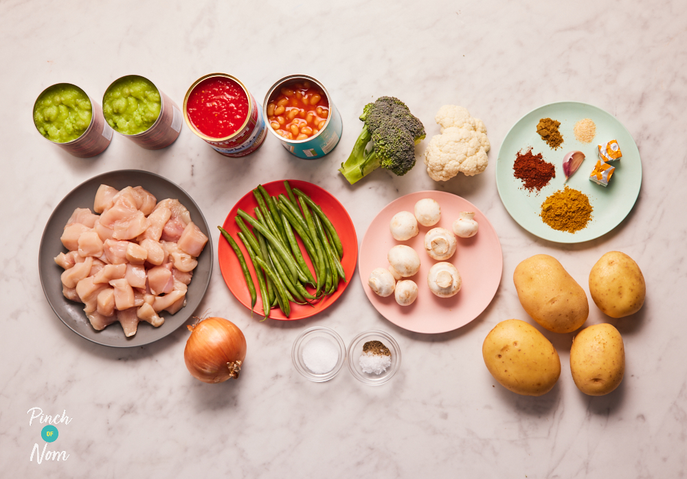 Curry and Chips Pie - Pinch of Nom Slimming Recipes