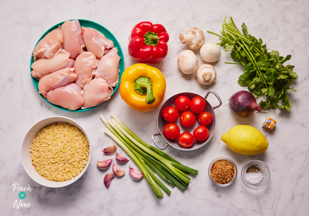 Piri Piri Chicken Orzo - Pinch of Nom Slimming Recipes