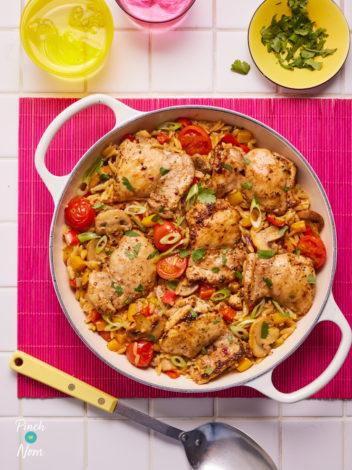 Peri-Peri Chicken Orzo pinchofnom.com