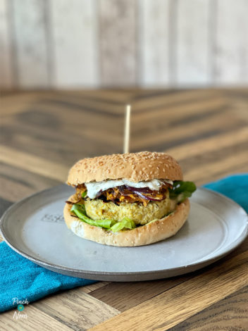 Loaded Curry Burger pinchofnom.com