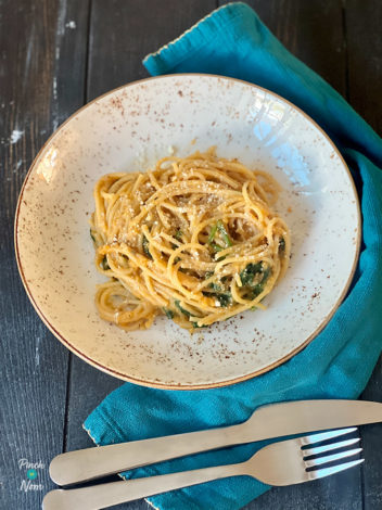 Roasted Butternut Squash Pasta pinchofnom.com