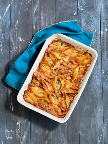 Sausage-Stuffed Pasta Shells pinchofnom.com