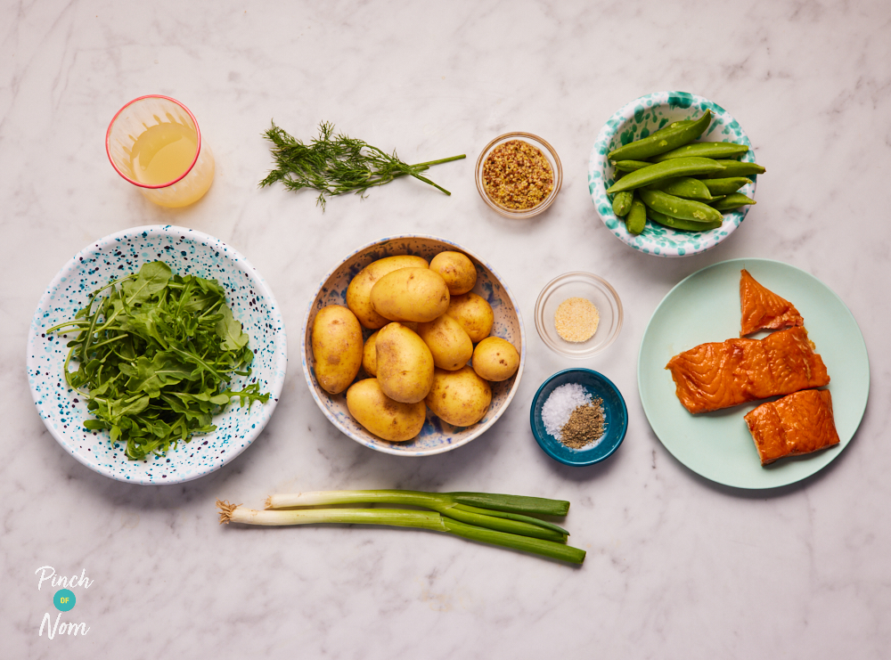 Smoked Salmon and Potato Salad - Pinch of Nom Slimming Recipes