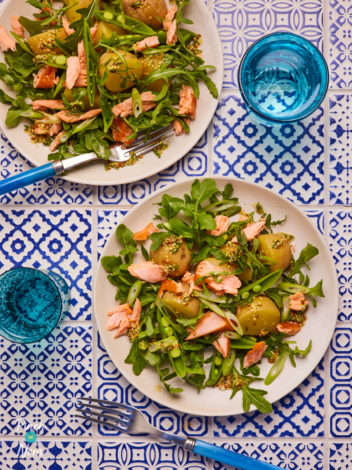 Smoked Salmon and Potato Salad pinchofnom.com