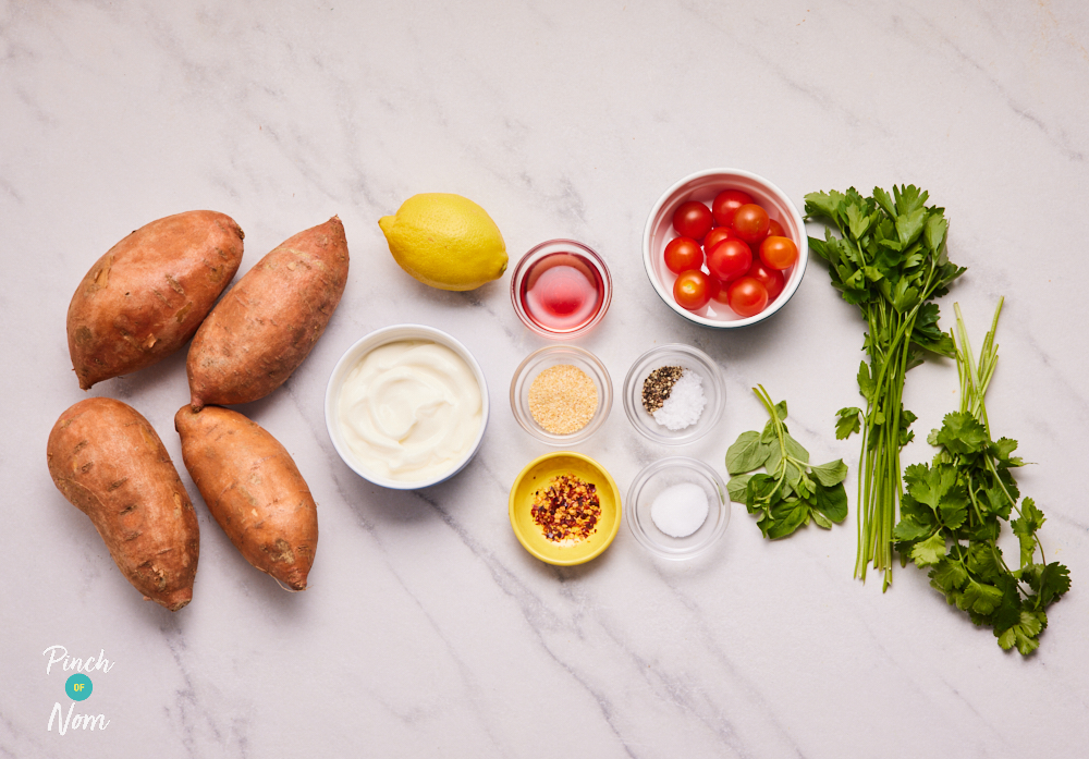 Chimichurri Sweet Potato - Pinch of Nom Slimming Recipes