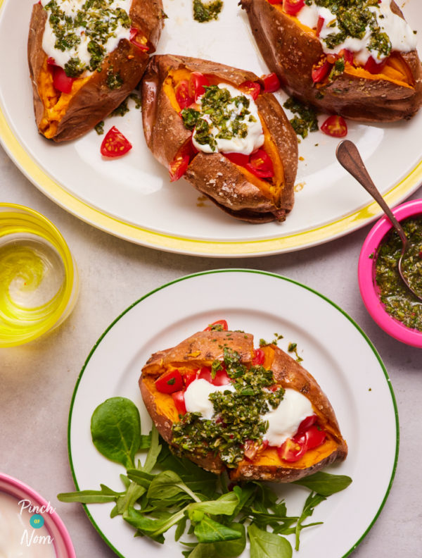 Chimichurri Sweet Potato pinchofnom.com