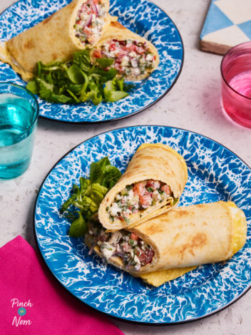 Greek-Style Omelette Wrap pinchofnom.com