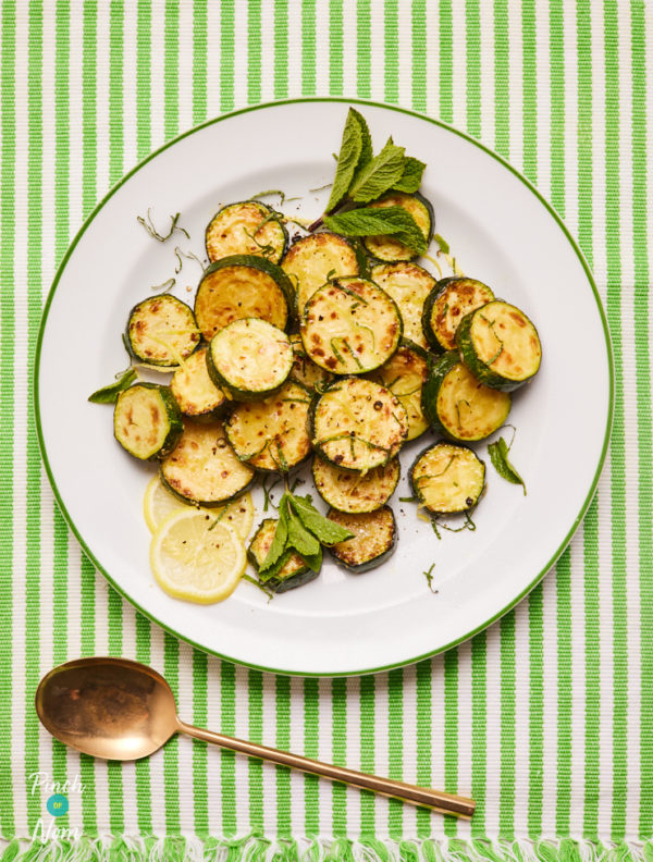 Lemon and Mint Courgettes pinchofnom.com