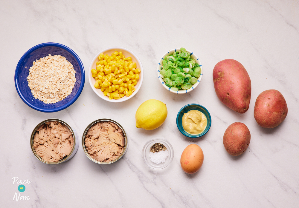 Tuna and Sweetcorn Fishcakes - Pinch of Nom Slimming Recipes