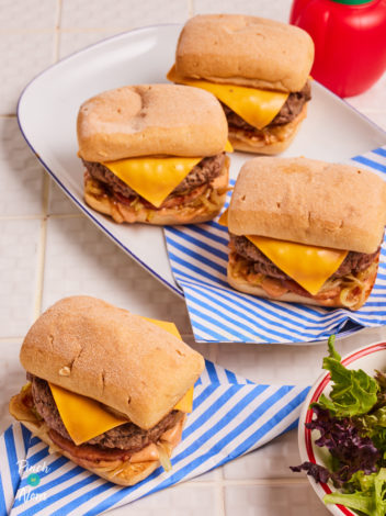 Maple Bacon Dijon Burger pinchofnom.com