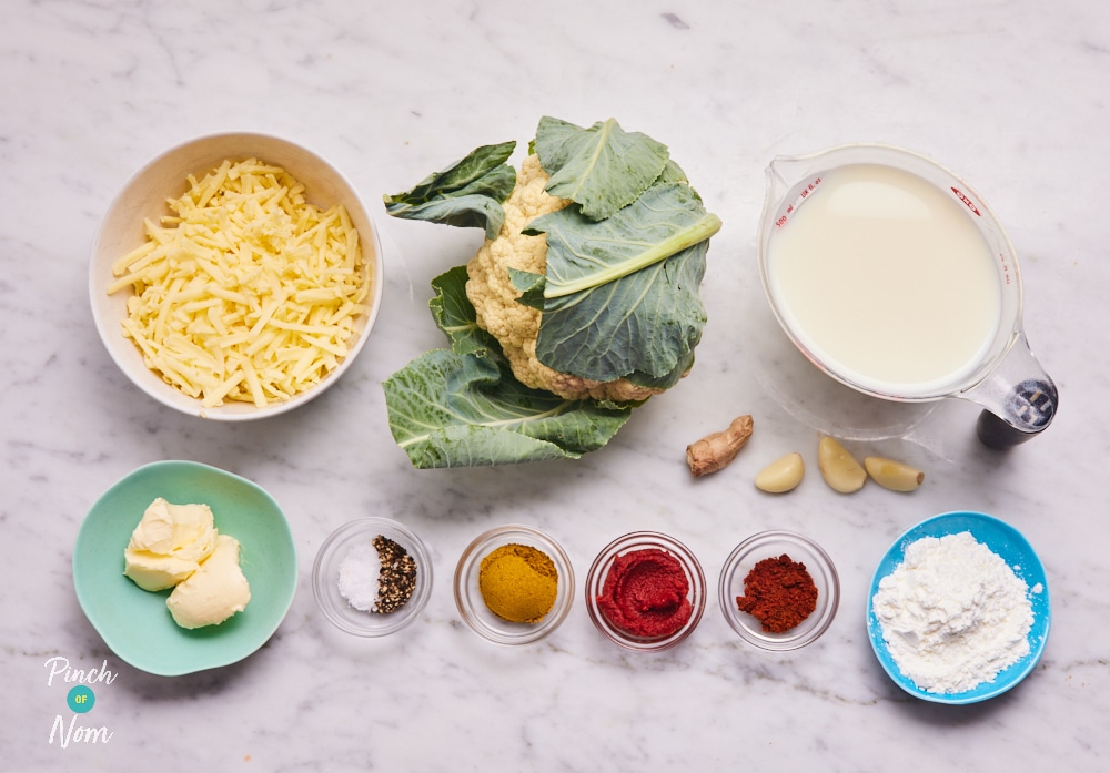 Curried Cauliflower Cheese - Pinch of Nom Slimming Recipes