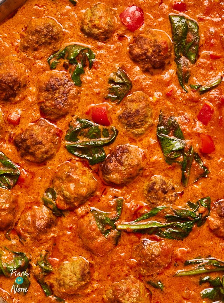 Tikka Masala Style Meatballs - Pinch of Nom Slimming Recipes