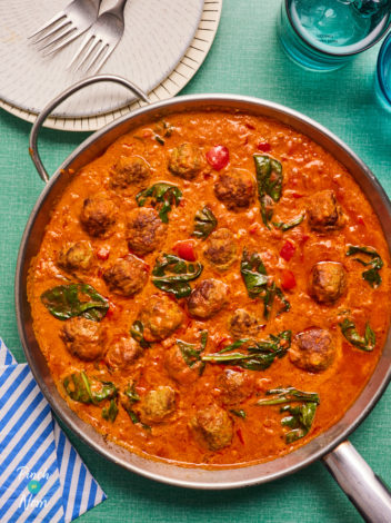 Tikka Masala Style Meatballs pinchofnom.com