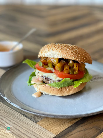 Beef and Pineapple Burgers pinchofnom.com