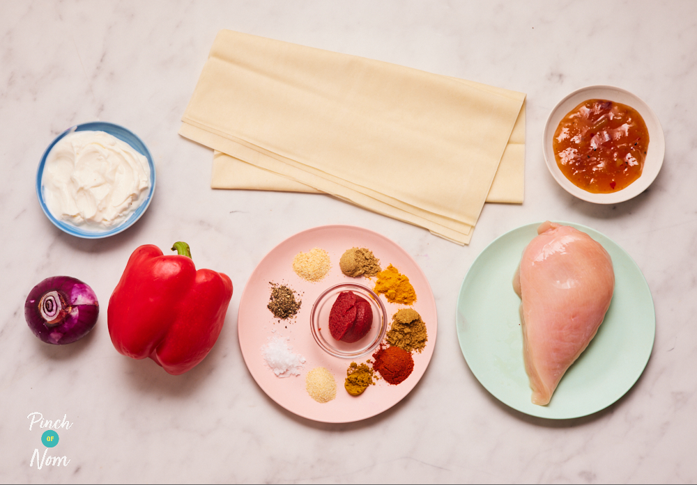 Chicken Tikka Samosas - Pinch of Nom Slimming Recipes