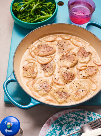 Creamy Balsamic Pork pinchofnom.com