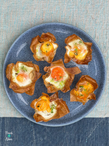 Egg and Bacon Pies pinchofnom.com