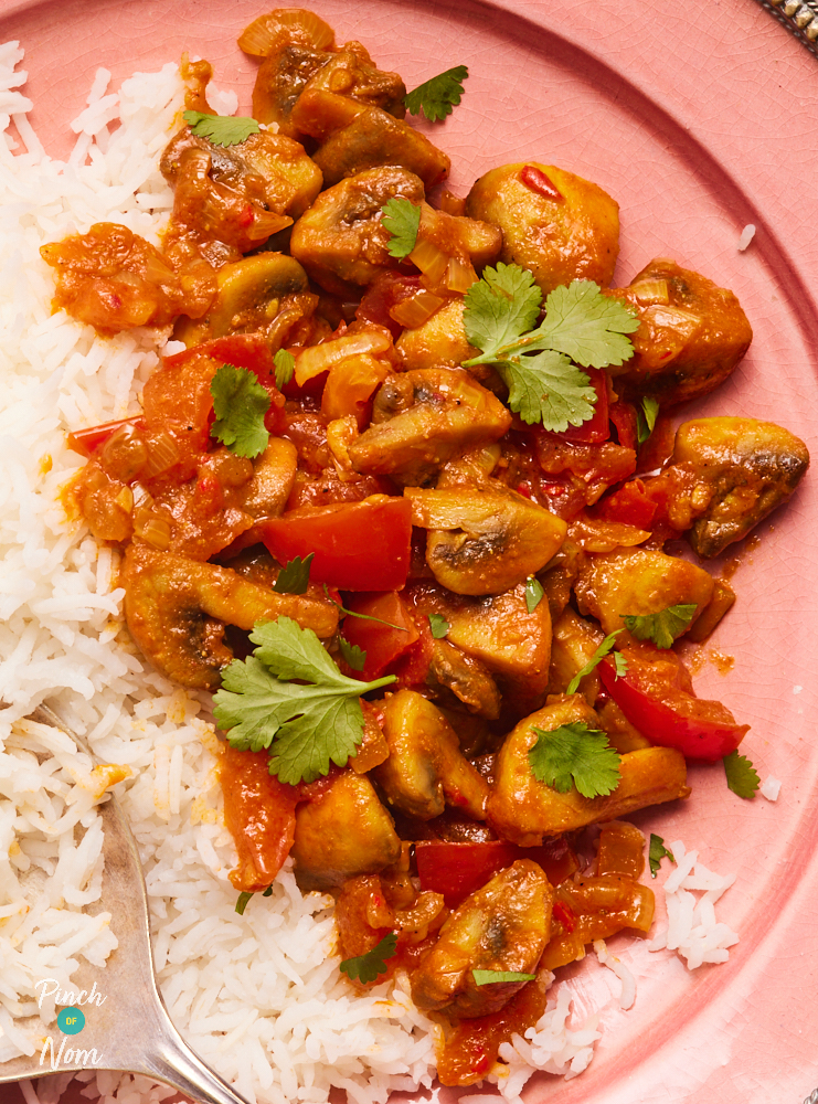 Mushroom Bhaji - Pinch of Nom Slimming Recipes