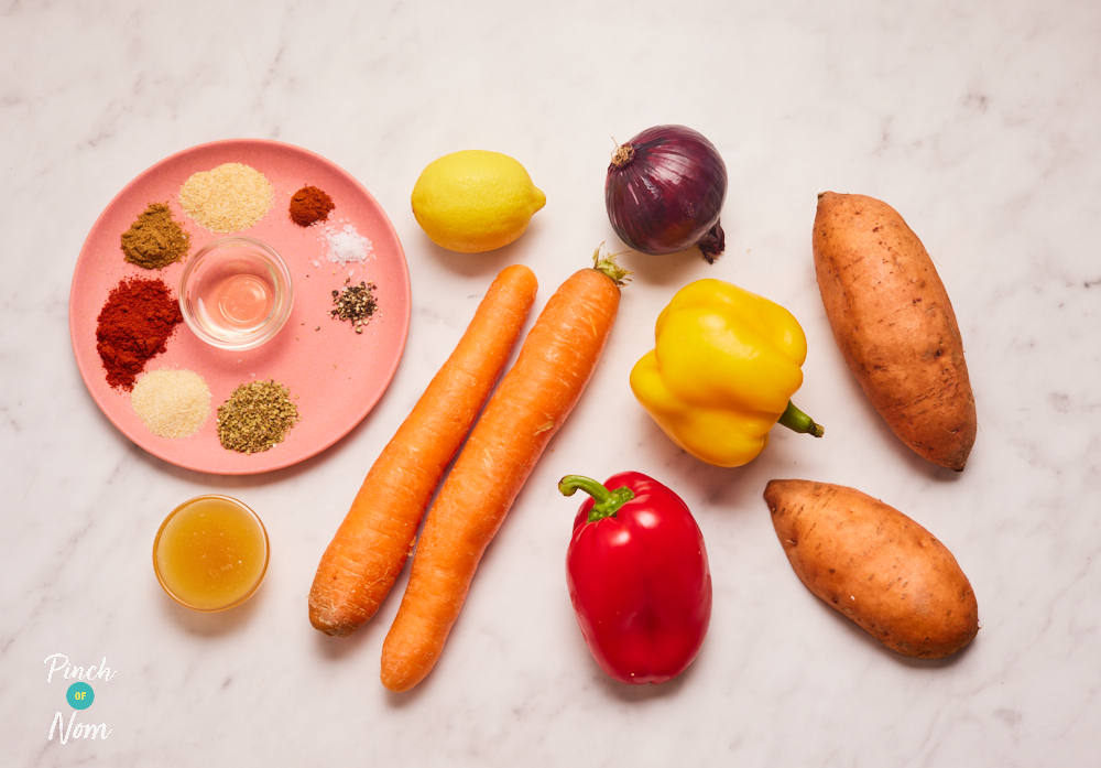 Roasted Piri Piri Veg - Pinch of Nom Slimming Recipes