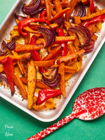 Roasted Peri-Peri Veg pinchofnom.com