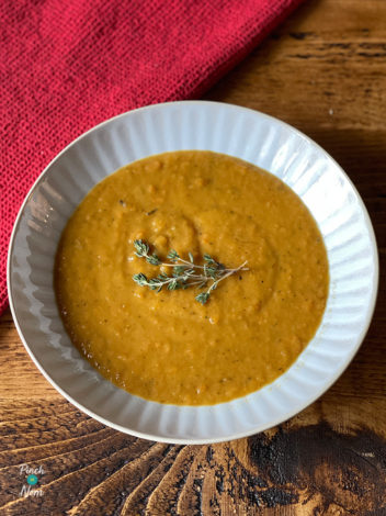 Roasted Root Vegetable Soup pinchofnom.com