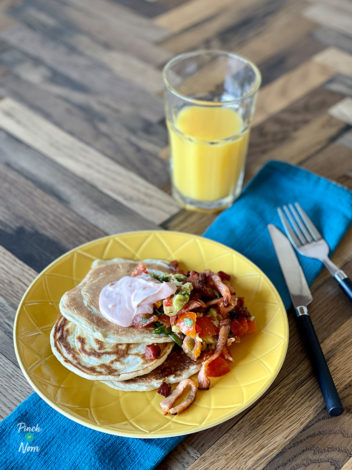 Savoury Breakfast Pancakes pinchofnom.com