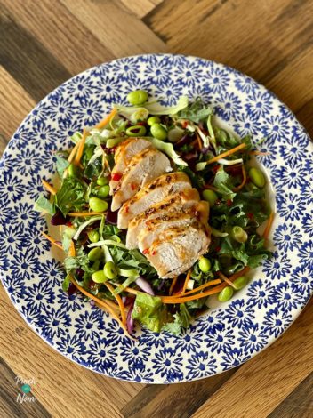 Shredded Vegetable and Chicken Salad pinchofnom.com