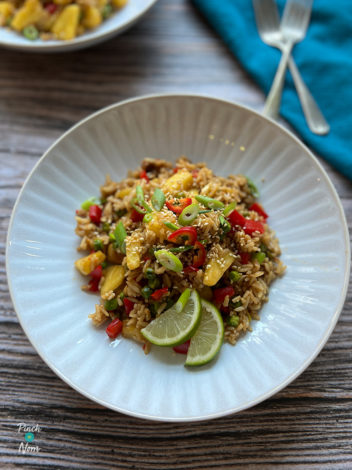 Sticky Pineapple Fried Rice pinchofnom.com