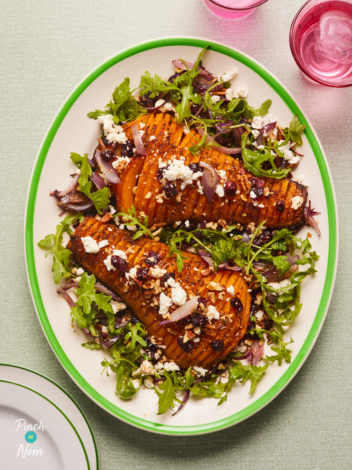 Hasselback Butternut Squash pinchofnom.com