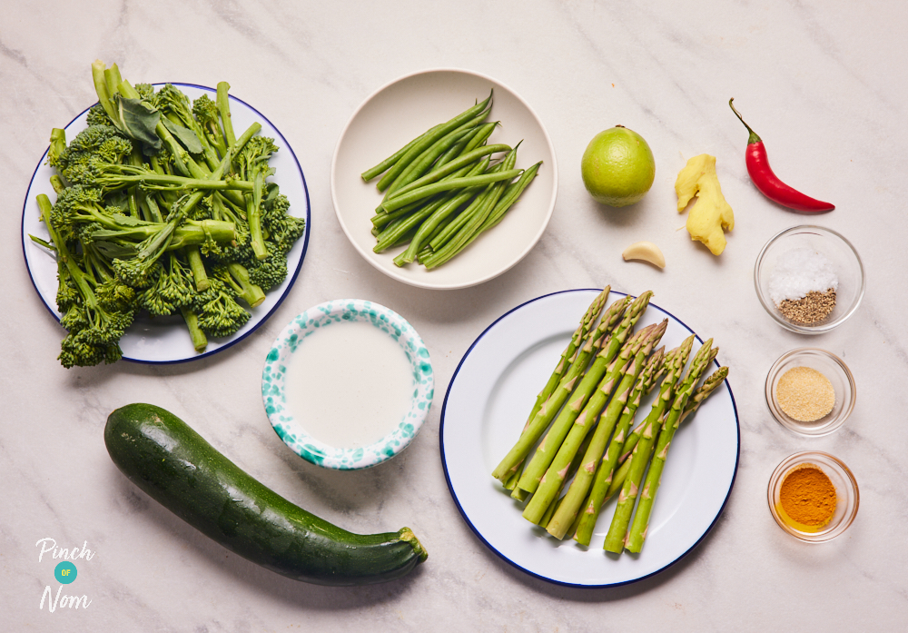 Chilli Roasted Greens - Pinch of Nom Slimming Recipes
