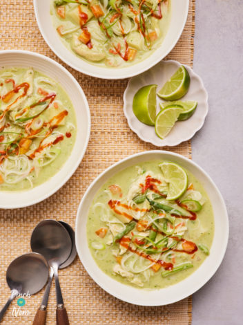 Thai-Style Green Curry Soup pinchofnom.com