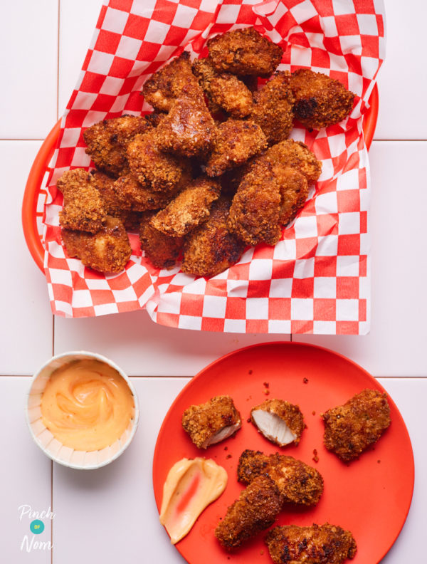 Air Fryer Chipotle Popcorn Chicken pinchofnom.com