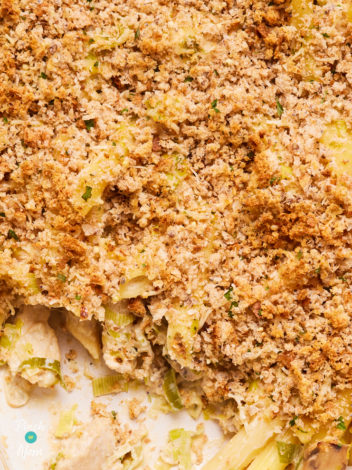 Air Fryer Chicken Kyiv Pasta Bake pinchofnom.com