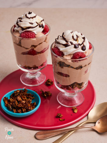Raspberry Mocha Granola Pots pinchofnom.com
