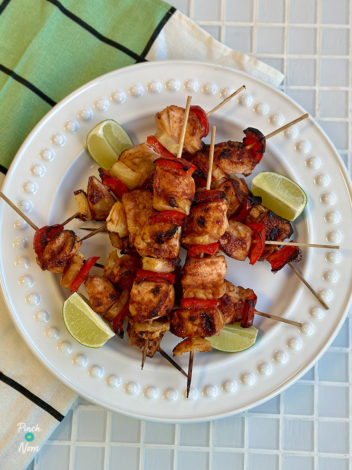 Air Fryer Chicken and Pineapple Skewers pinchofnom.com